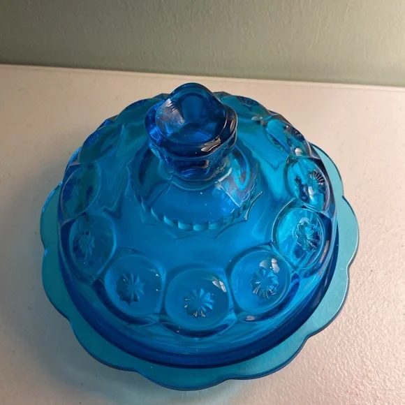 Vintage LE Smith Blue Moon and Stars Butter Dish - Picture 2 of 9